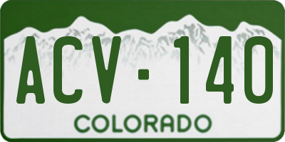 CO license plate ACV140