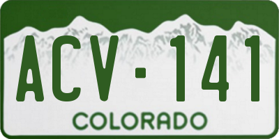 CO license plate ACV141