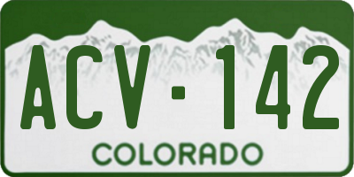 CO license plate ACV142