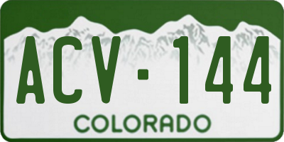 CO license plate ACV144
