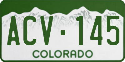 CO license plate ACV145