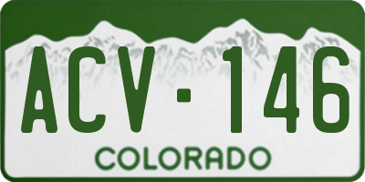 CO license plate ACV146