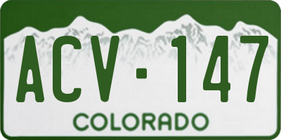 CO license plate ACV147