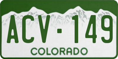 CO license plate ACV149