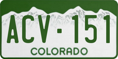 CO license plate ACV151