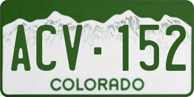 CO license plate ACV152