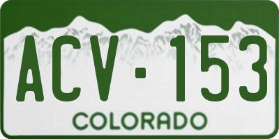 CO license plate ACV153