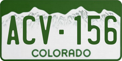 CO license plate ACV156