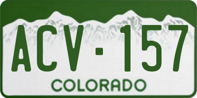 CO license plate ACV157