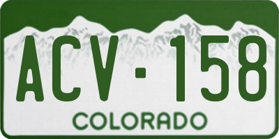 CO license plate ACV158
