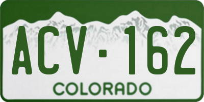 CO license plate ACV162