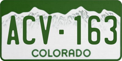 CO license plate ACV163