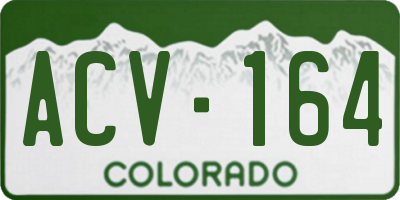 CO license plate ACV164