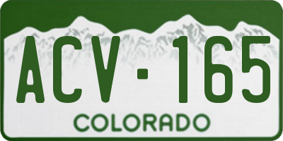 CO license plate ACV165