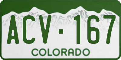 CO license plate ACV167