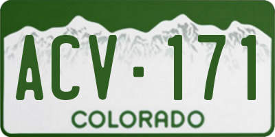 CO license plate ACV171
