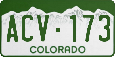 CO license plate ACV173
