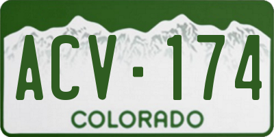 CO license plate ACV174