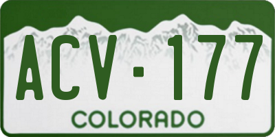 CO license plate ACV177