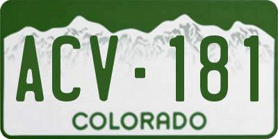 CO license plate ACV181