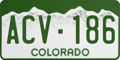 CO license plate ACV186