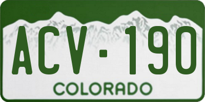 CO license plate ACV190