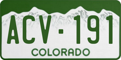CO license plate ACV191