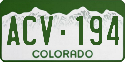 CO license plate ACV194
