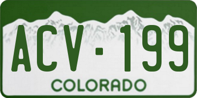 CO license plate ACV199