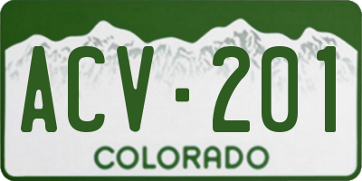 CO license plate ACV201