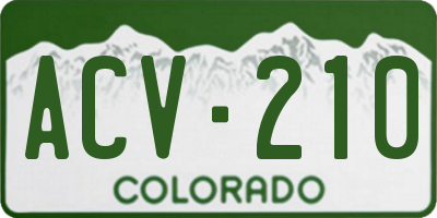 CO license plate ACV210