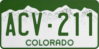 CO license plate ACV211