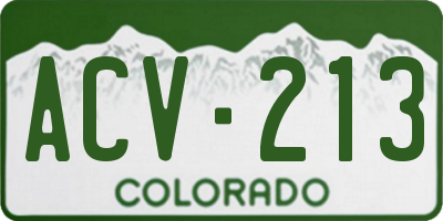 CO license plate ACV213