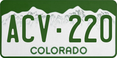CO license plate ACV220