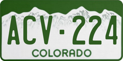 CO license plate ACV224