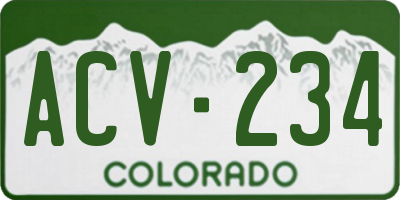 CO license plate ACV234