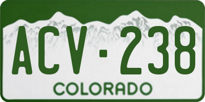 CO license plate ACV238
