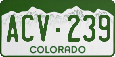 CO license plate ACV239
