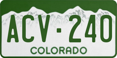CO license plate ACV240