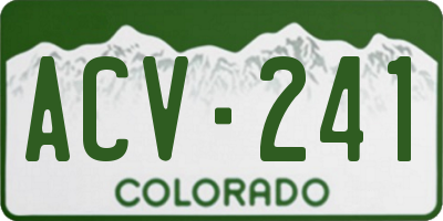 CO license plate ACV241