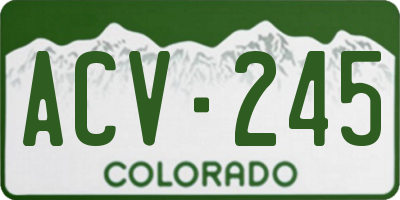 CO license plate ACV245