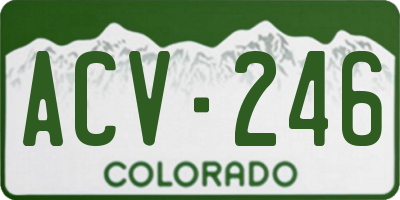 CO license plate ACV246