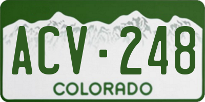 CO license plate ACV248