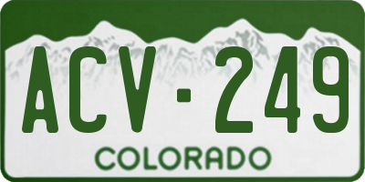 CO license plate ACV249