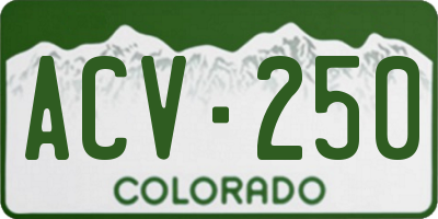 CO license plate ACV250