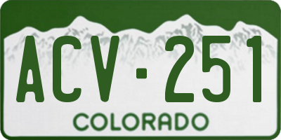 CO license plate ACV251