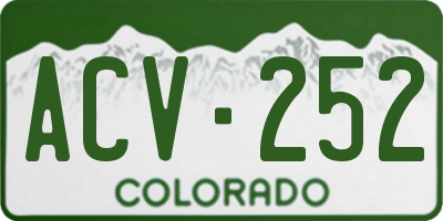 CO license plate ACV252