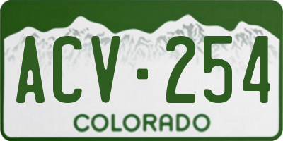 CO license plate ACV254