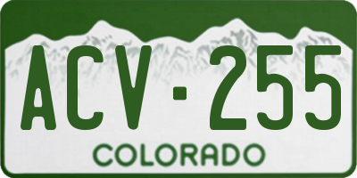 CO license plate ACV255