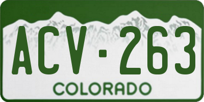 CO license plate ACV263